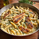 Garlic Parmesan Chicken Pasta creamy bowl
