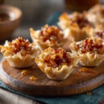 Maple Caramel Bacon Crack Bites on rustic tray