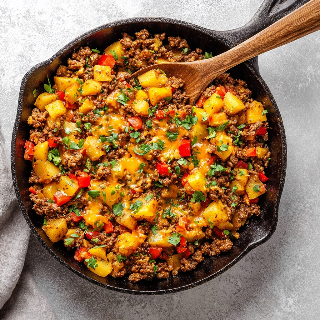 mexican ground beef and potato skillet