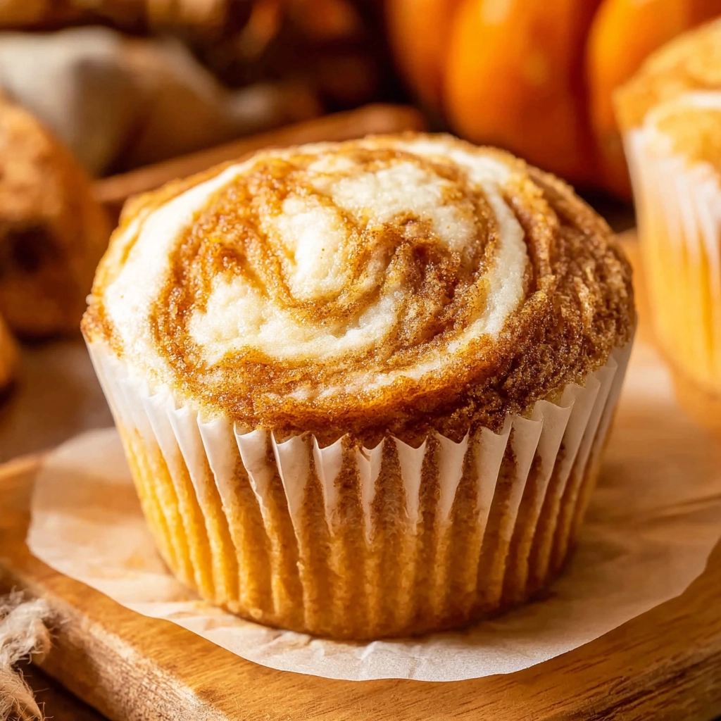 Pumpkin Cream Cheese Swirl Muffins