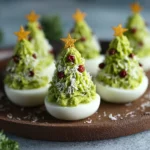 serving deviled egg christmas trees