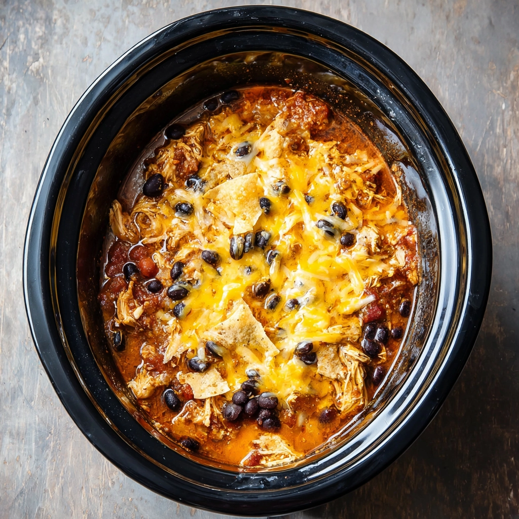 serving slow cooker chicken enchilada casserole