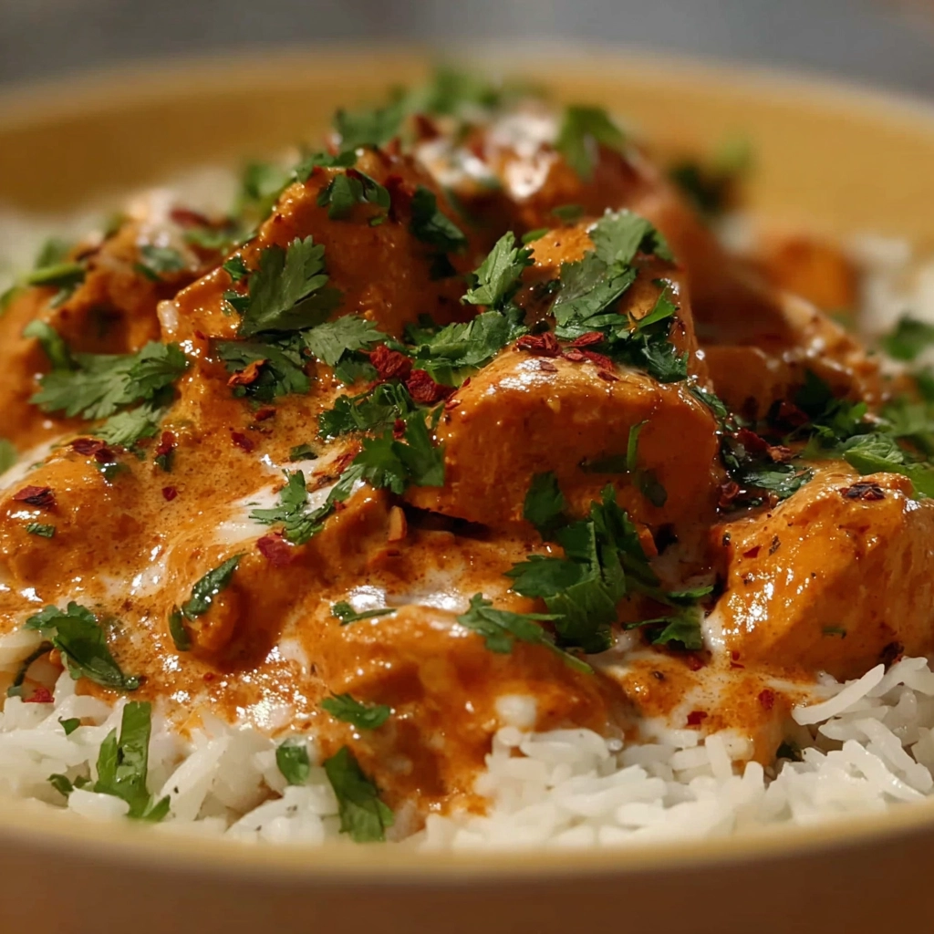 Slow Cooker Butter Chicken in creamy tomato sauce