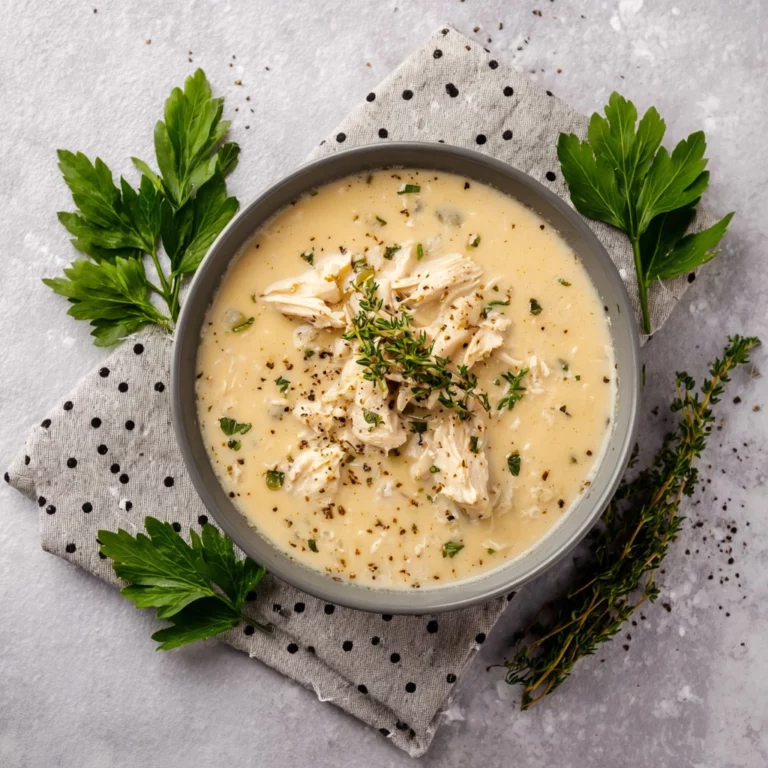 Slow Cooker Chicken Breasts and Gravy on rustic plate