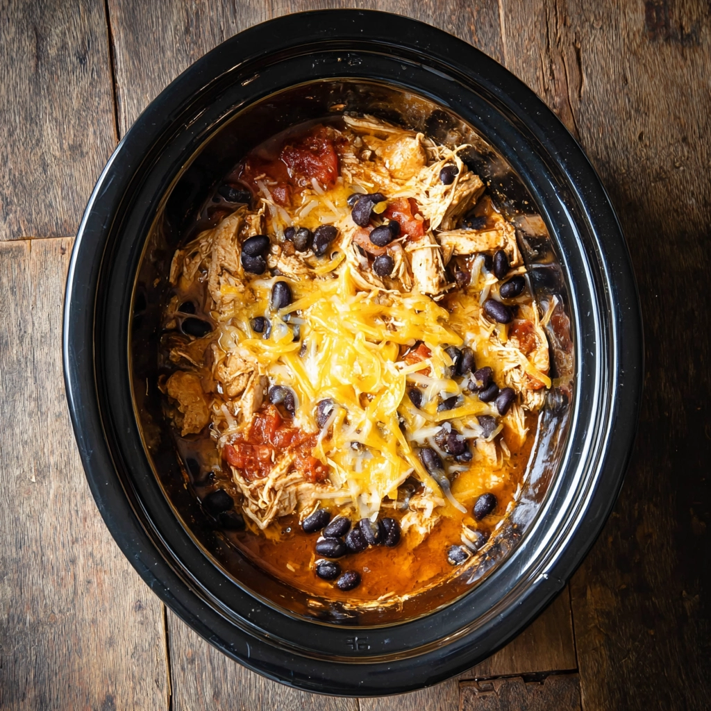 slow cooker chicken enchilada casserole