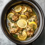 slow cooker lemon herb chicken and rice dinner