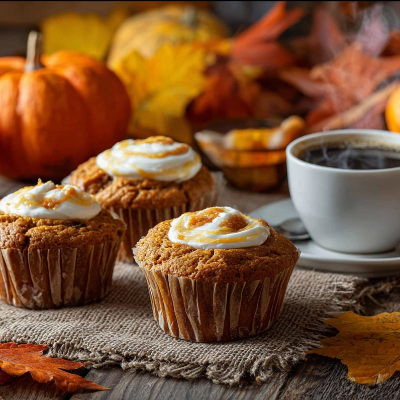 Starbucks Pumpkin Cream Cheese Muffins: The Ultimate Homemade Copycat Recipe 3 starbucks pumpkin cream cheese muffins on rustic table