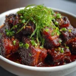 sweet and sticky steak bite recipe close-up