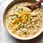 white chicken chili bowl