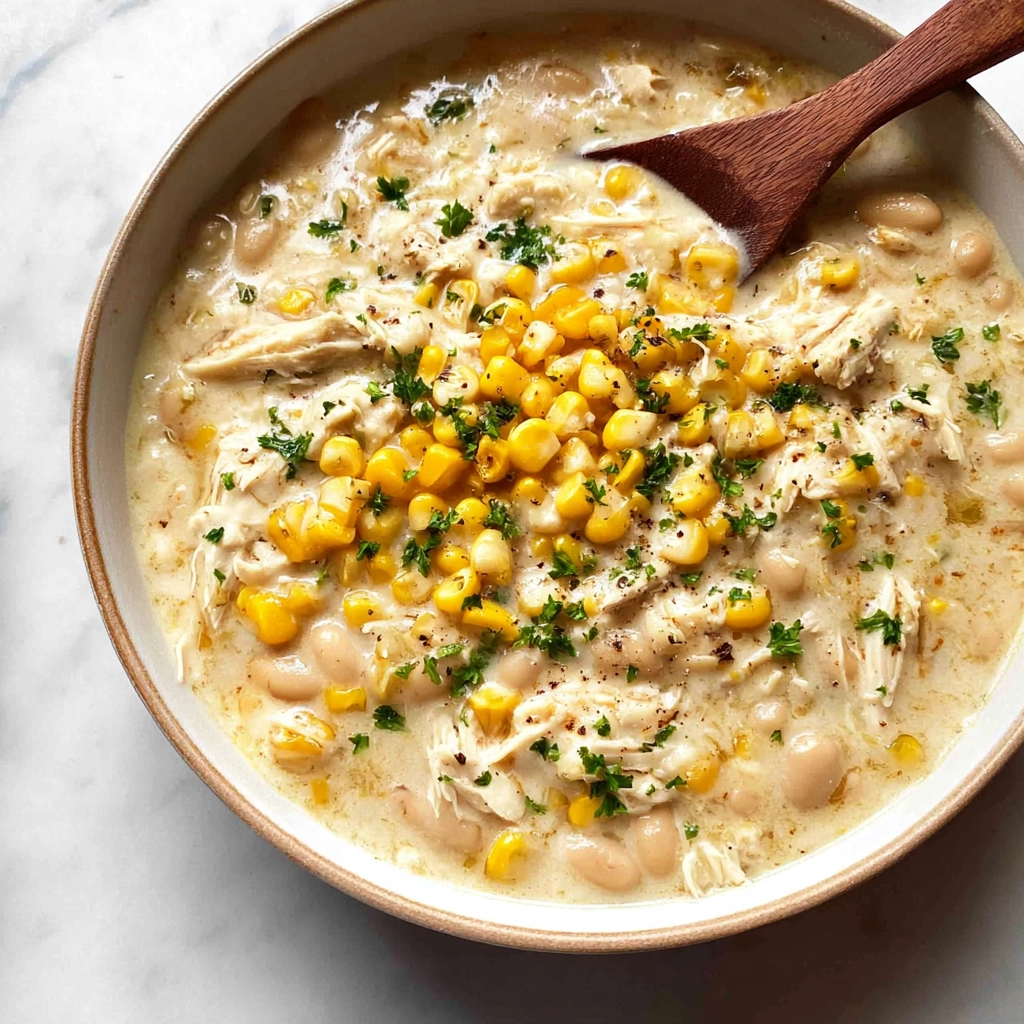 white chicken chili bowl