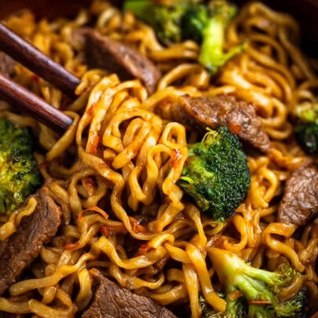 Beef and Broccoli Ramen Stir Fry