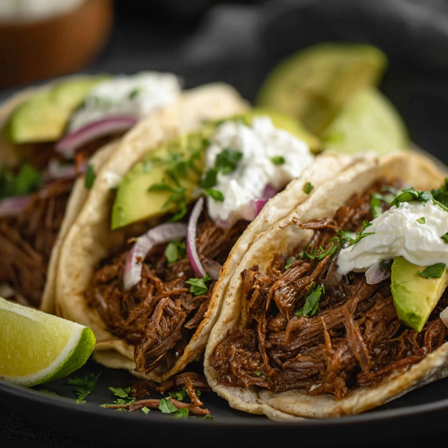 Crock Pot Mexican Shredded Beef Tacos