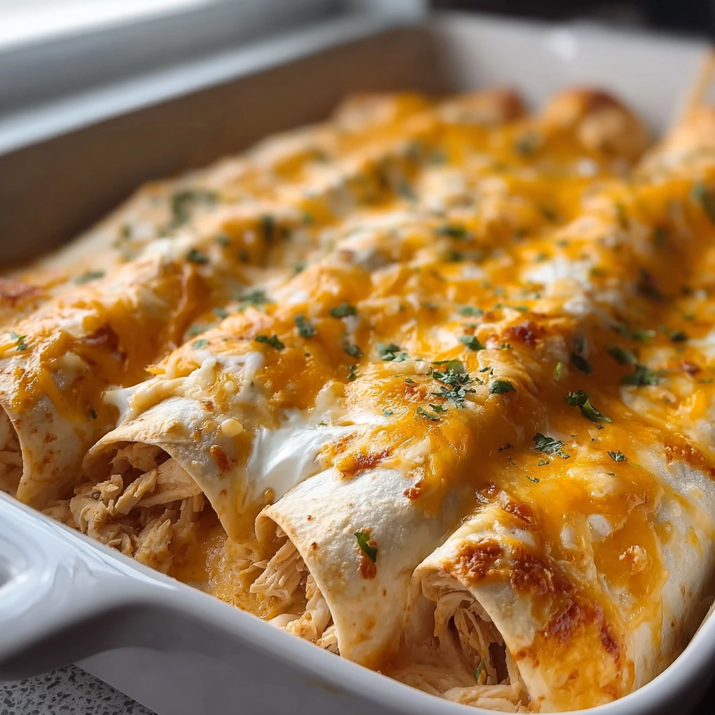 High-Protein Chicken Enchiladas with White Sauce