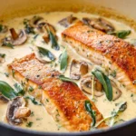 TUSCAN SALMON WITH PARMESAN CREAM SAUCE