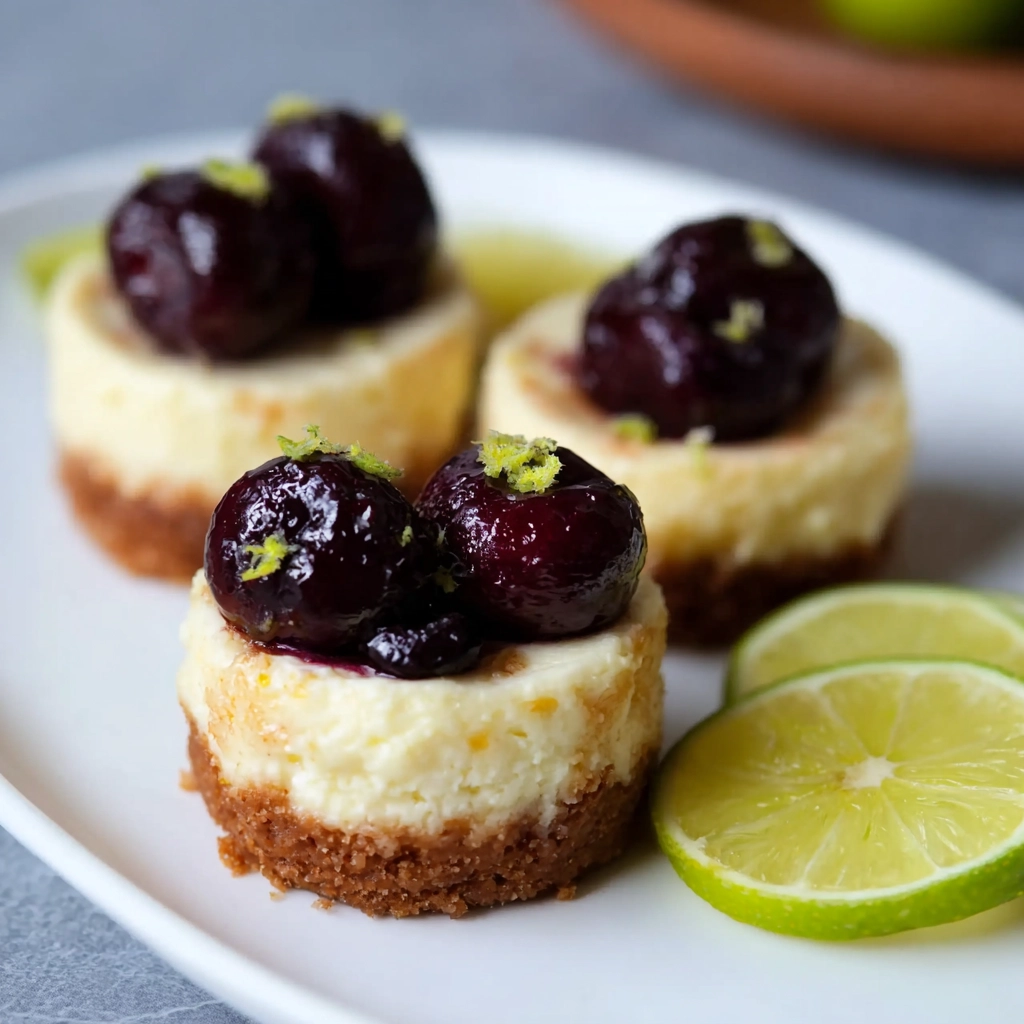 cherry lime mini cheesecakes