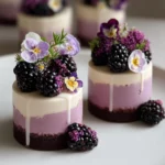 mini blackberry mousse cakes