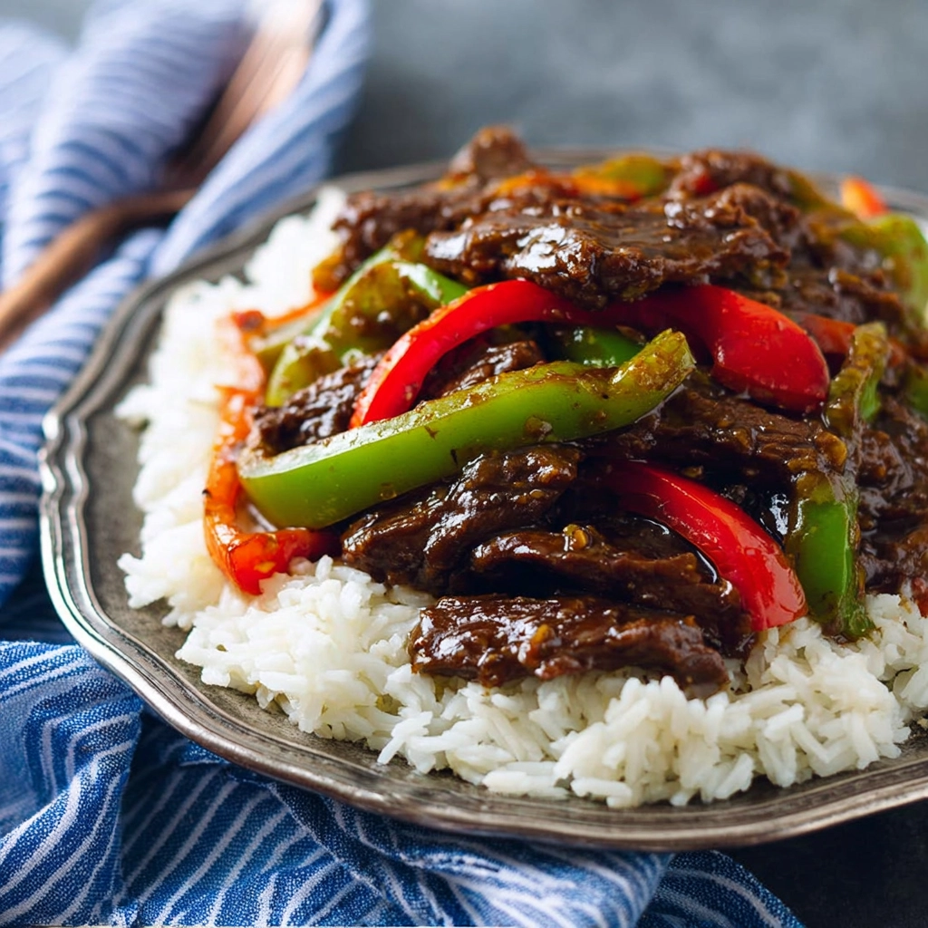 serving pepper steak