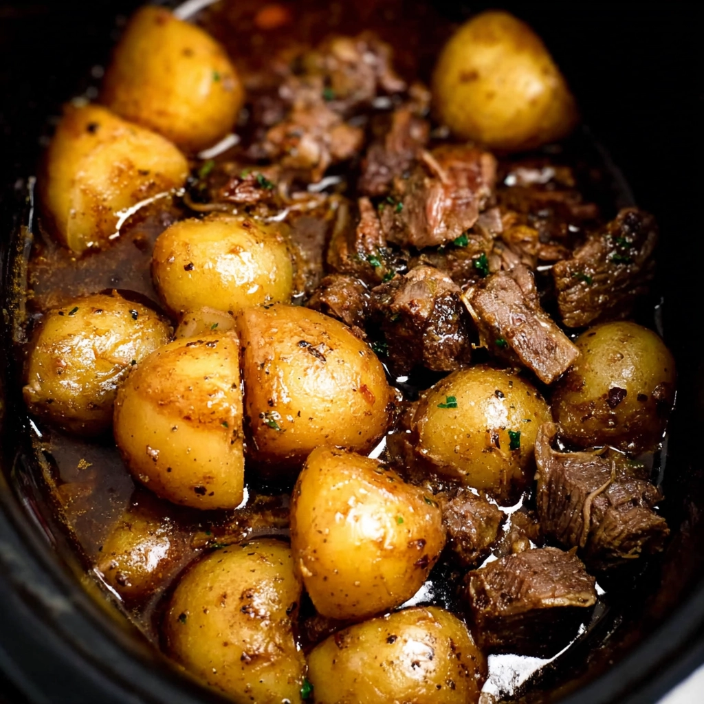 slow cooker garlic butter beef bites