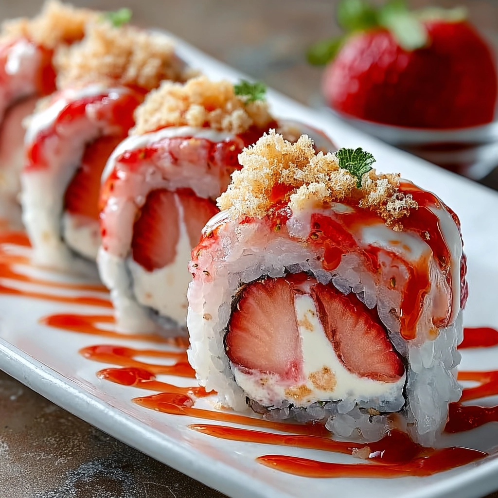 Strawberry Shortcake Sushi Rolls – The Ultimate Cute Dessert Fusion You’ll Love 5 strawberry shortcake sushi rolls