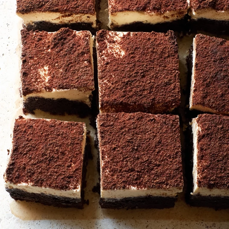 tiramisu brownies dessert on wooden table