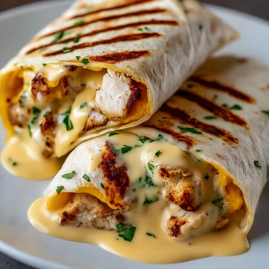 Cheesy Garlic Chicken Wraps