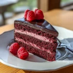 Raspberry Mousse Cake With Dark Chocolate and Fresh Raspberries 4 Raspberry Mousse Cake