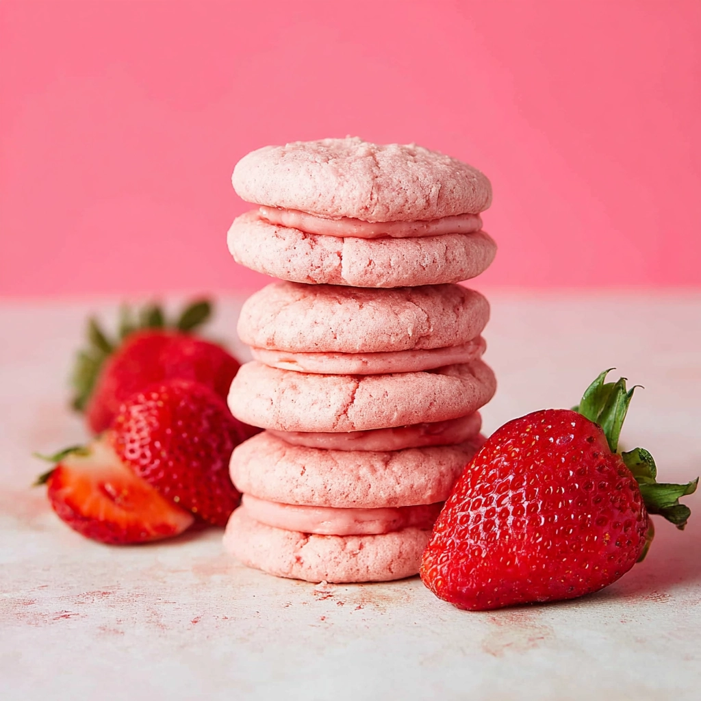 Strawberry Gooey Butter Cookies