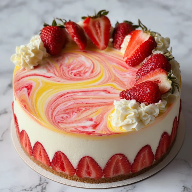 Strawberry Swirl Cheesecake