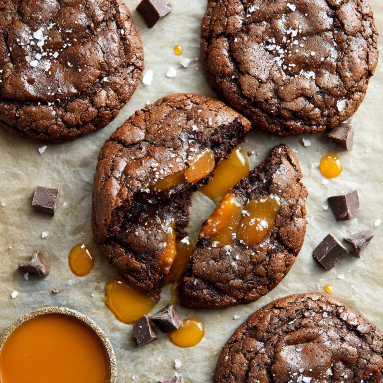 salted caramel chocolate fudge cookies