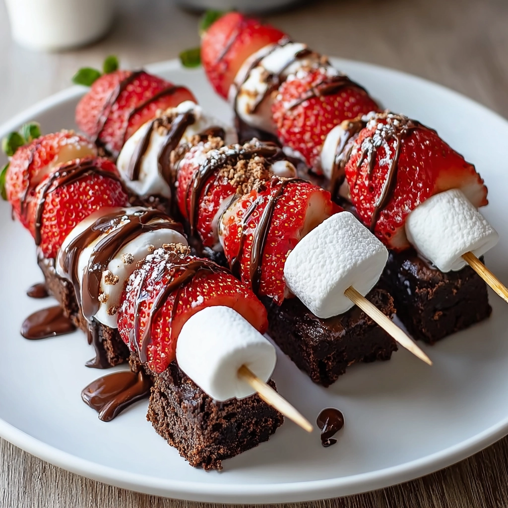 Strawberry Brownie Kabobs