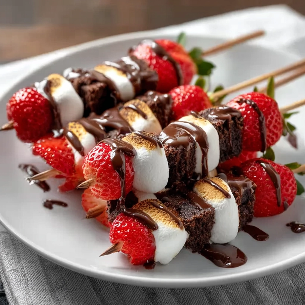 Strawberry Brownie Kabobs