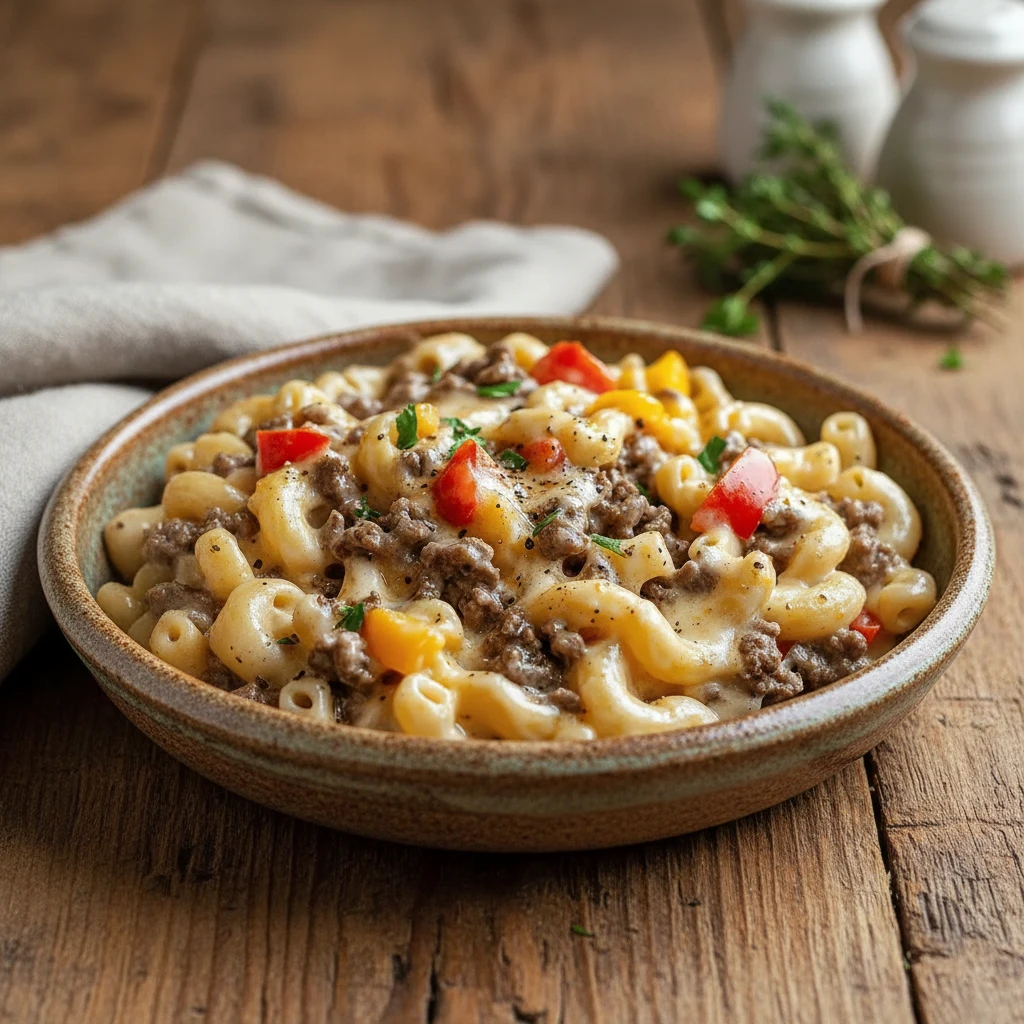 Cheesesteak Mac and Cheese