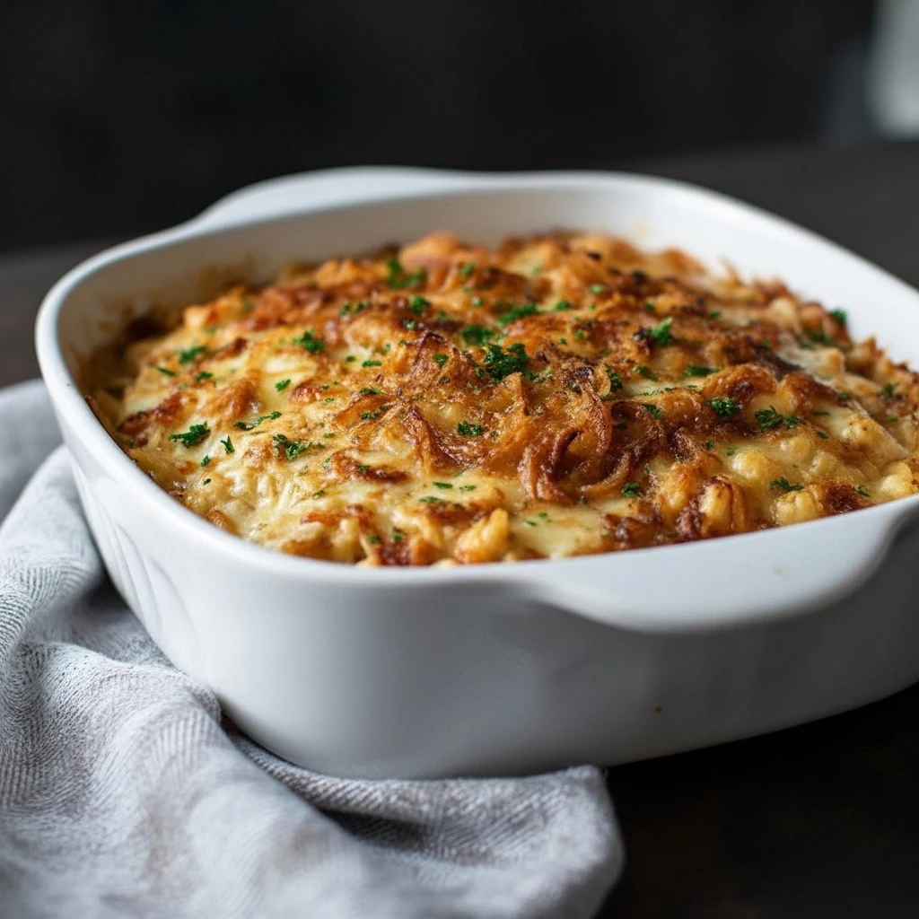 French Onion Chicken Orzo – Ultimate Comfort Casserole 4 French Onion Chicken Orzo