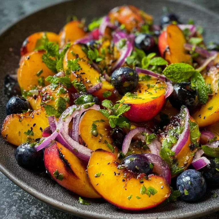 Grilled Peach Blueberry Salad
