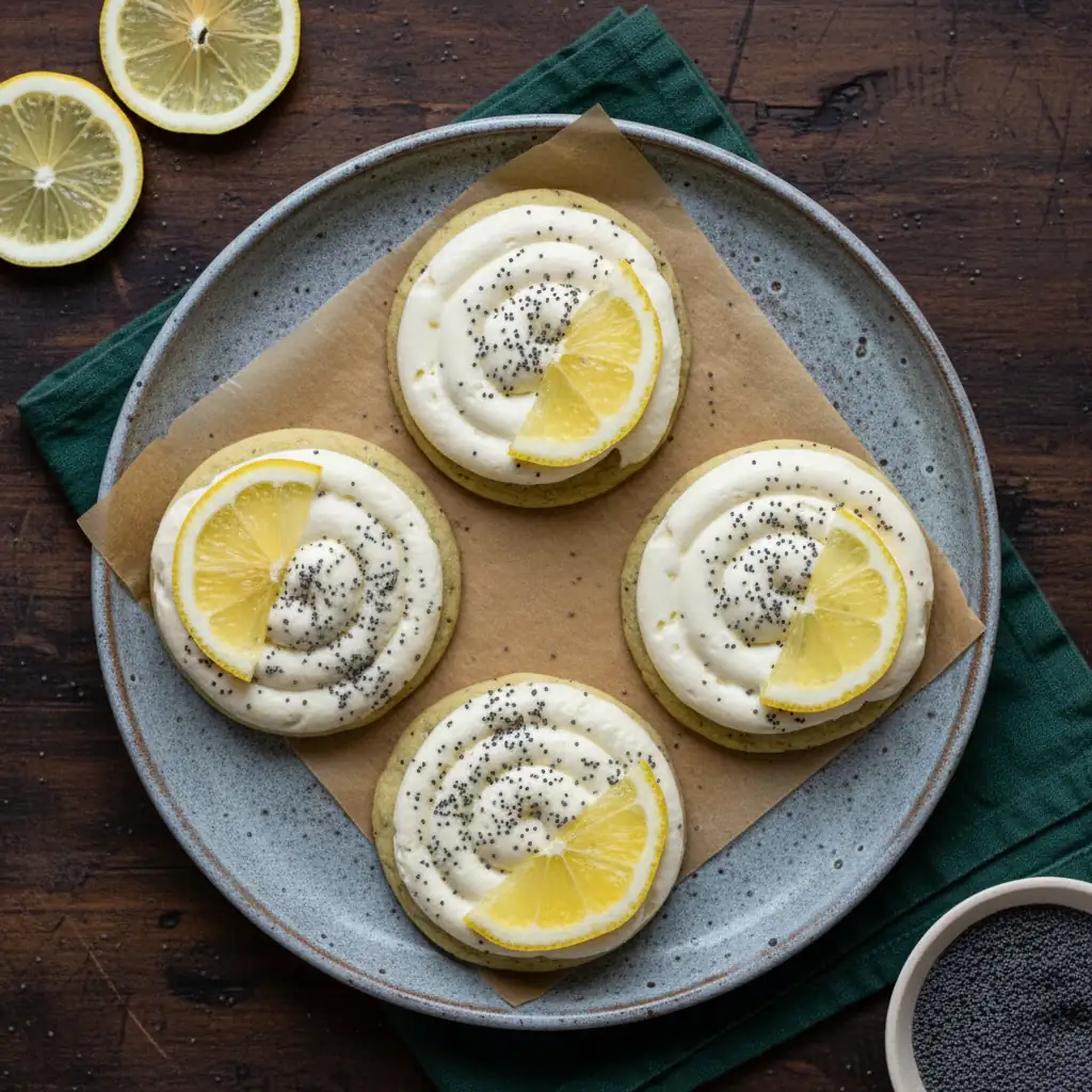 Lemon Poppy Seed Cookies with Creamy Cheesecake Frosting 4 Lemon Poppy Seed Cookies