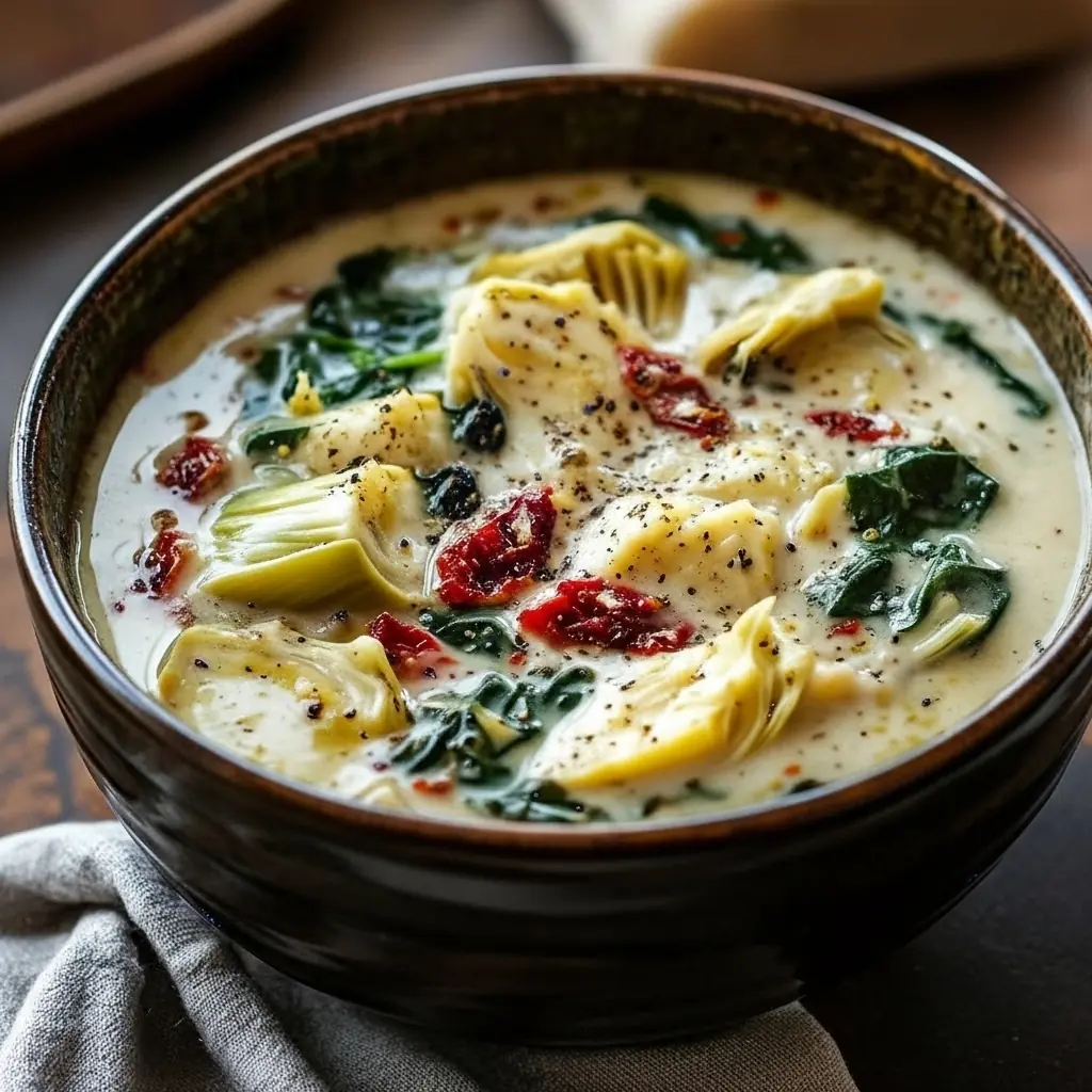 Lemony Tuscan Artichoke Soup
