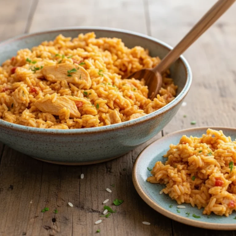 One Pot Queso Chicken and Rice