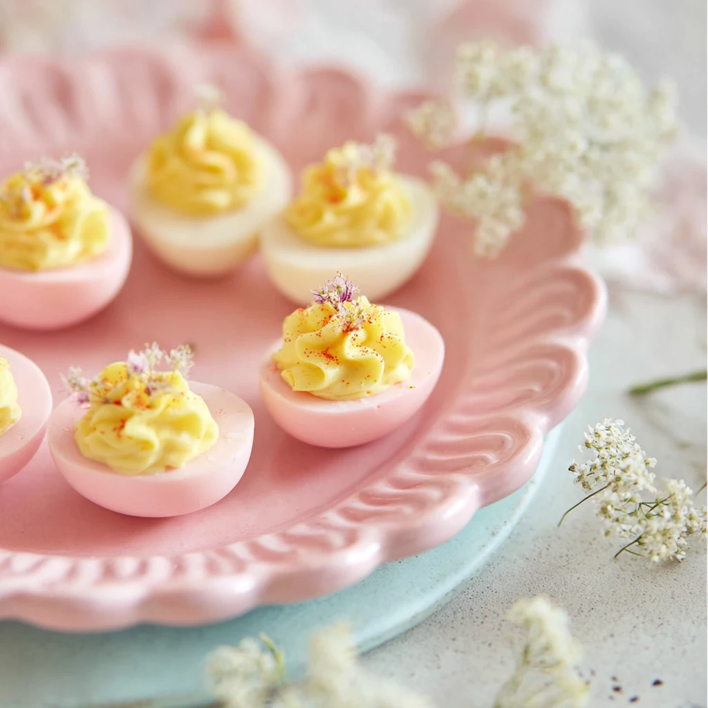 Pink Deviled Eggs