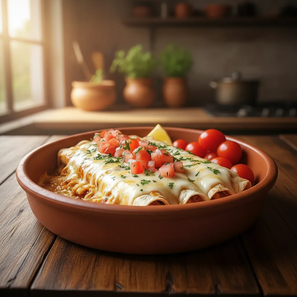 Queso Chicken Enchiladas