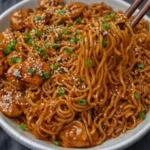 Sticky Garlic Chicken Noodles