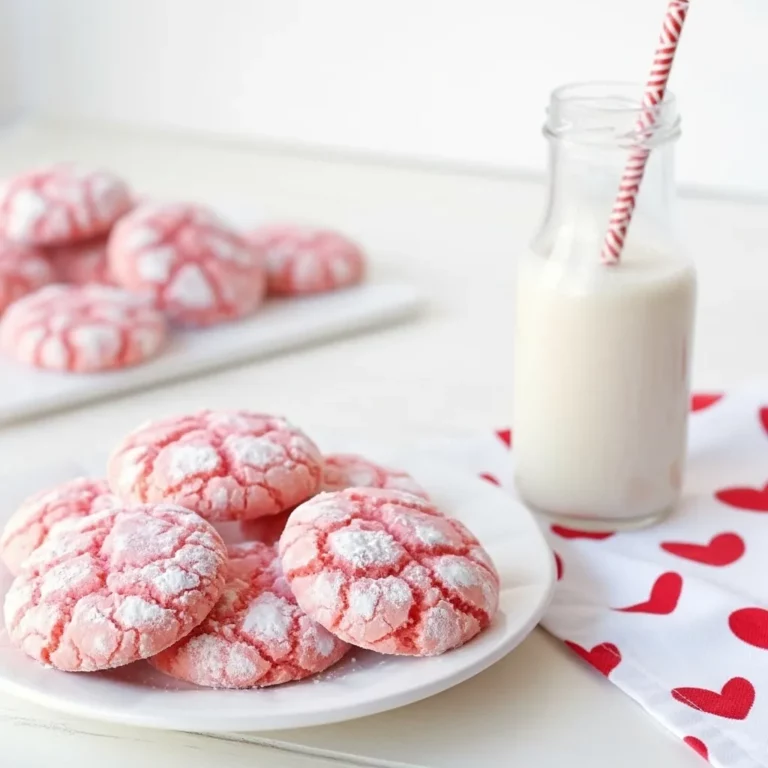 Strawberry Cake Mix Crinkle Cookies
