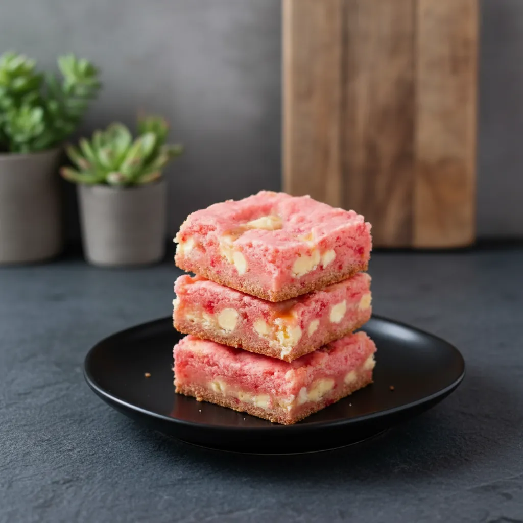 Strawberry White Chocolate Gooey Bars – Amazing 5-Ingredient Dessert 4 Strawberry White Chocolate Gooey Bars