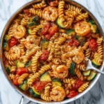 Tomato Zucchini Shrimp Pasta