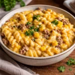 Cheddar Ranch Beef Rotini Bake