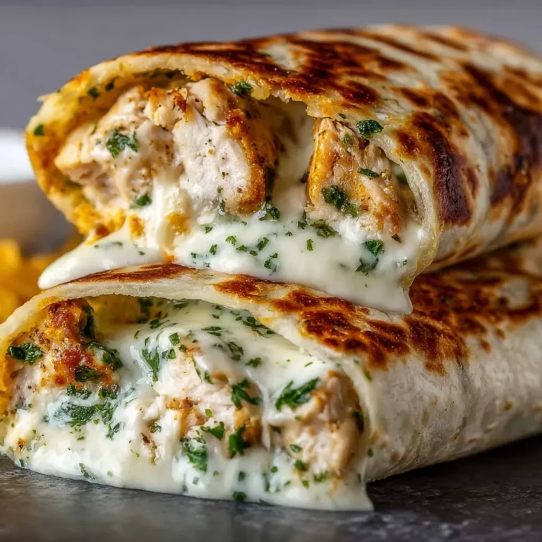 Cheesy Garlic Chicken Wraps