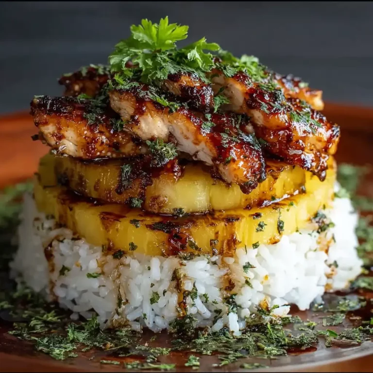 Hawaiian Huli Huli Chicken Stack