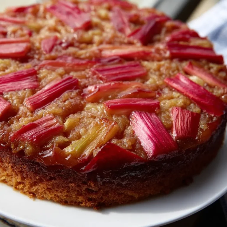 Homemade Rhubarb Upside-Down Cake