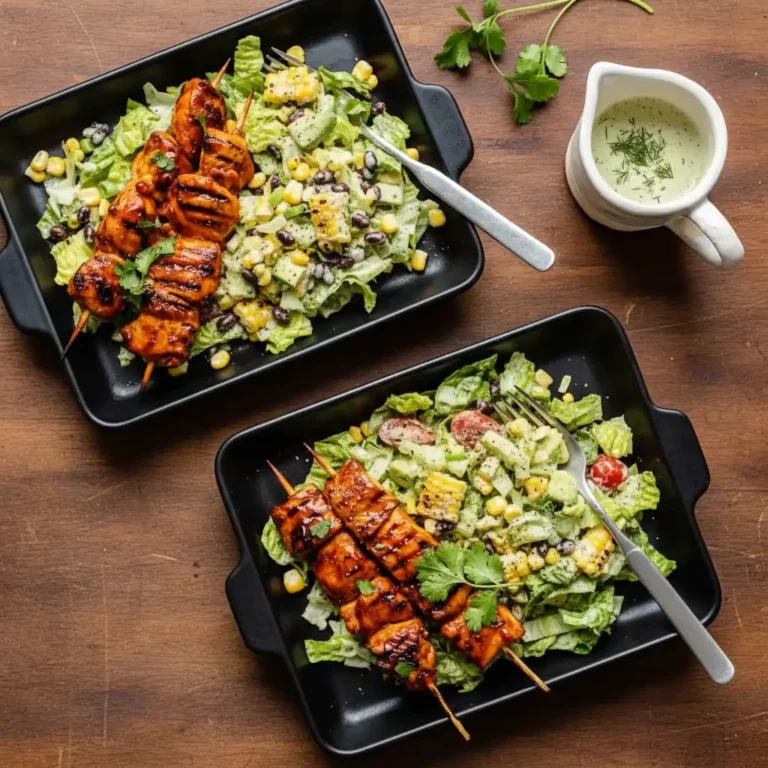 BBQ Chicken Skewer Salad