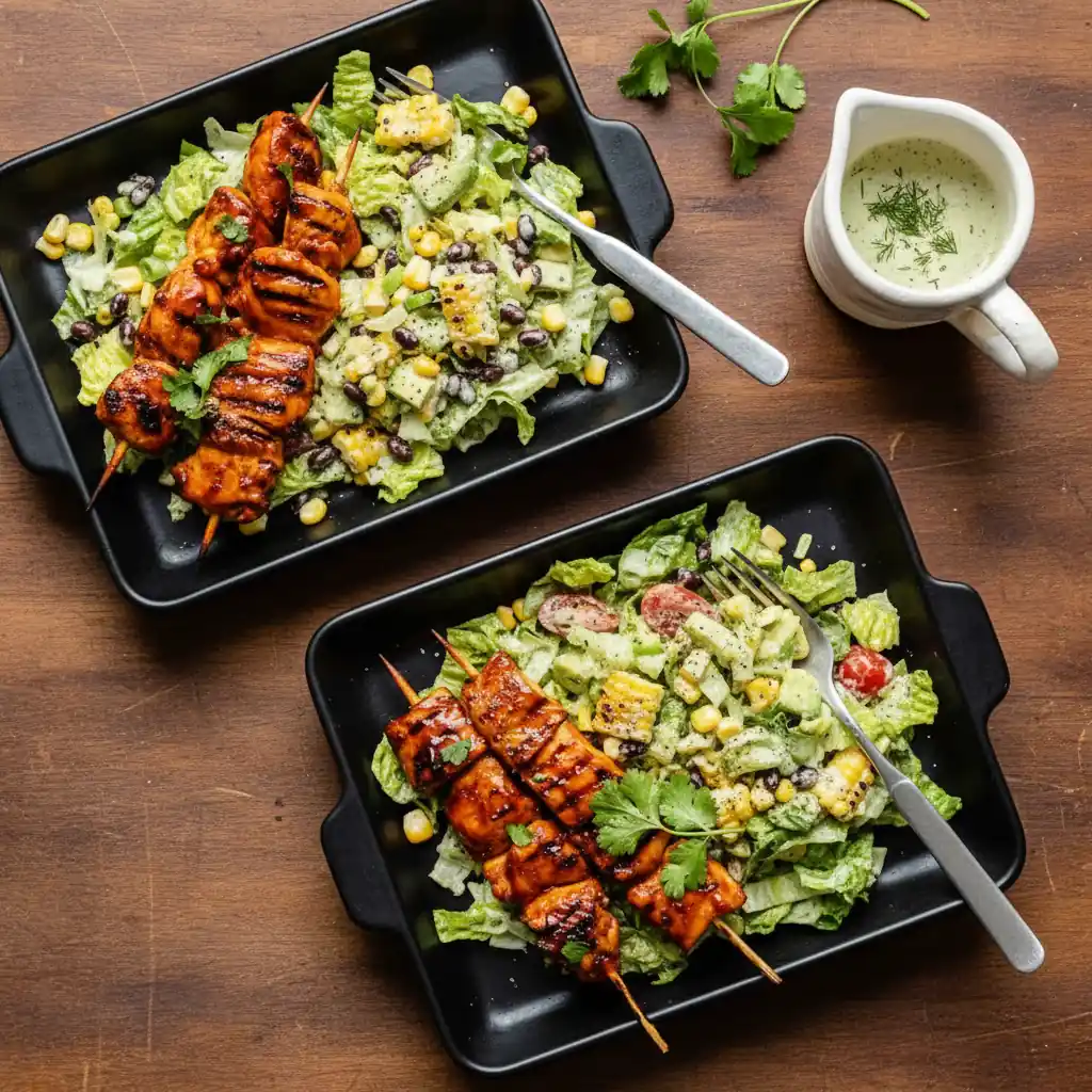 BBQ Chicken Skewer Salad