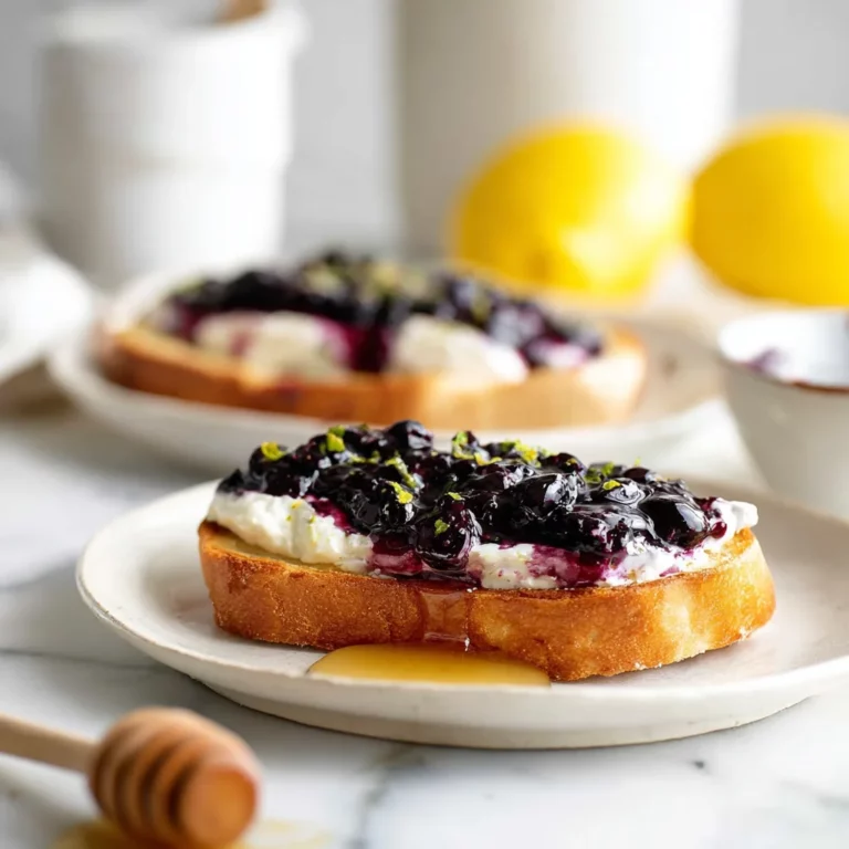 Blueberry Whipped Ricotta Toast